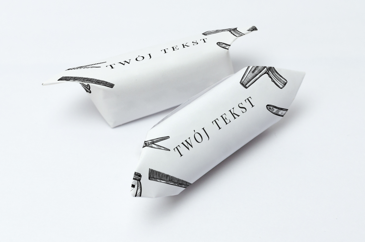 Krówki reklamowe twój tekst suszarka salon fryzjerski