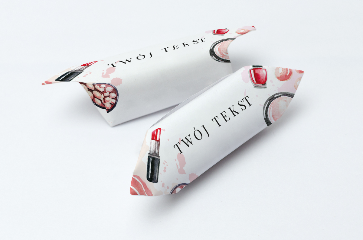 Krówki reklamowe twój tekst makijaż szminka