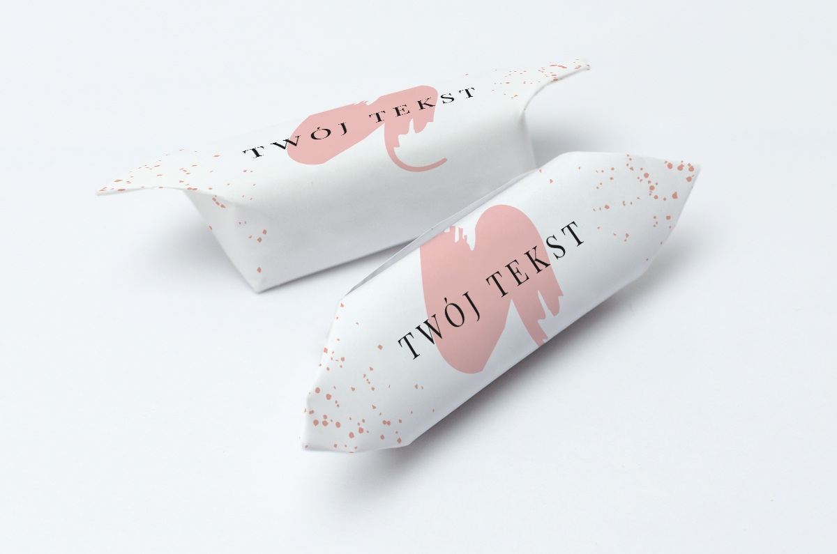 Krówki reklamowe twój tekst złote kropki