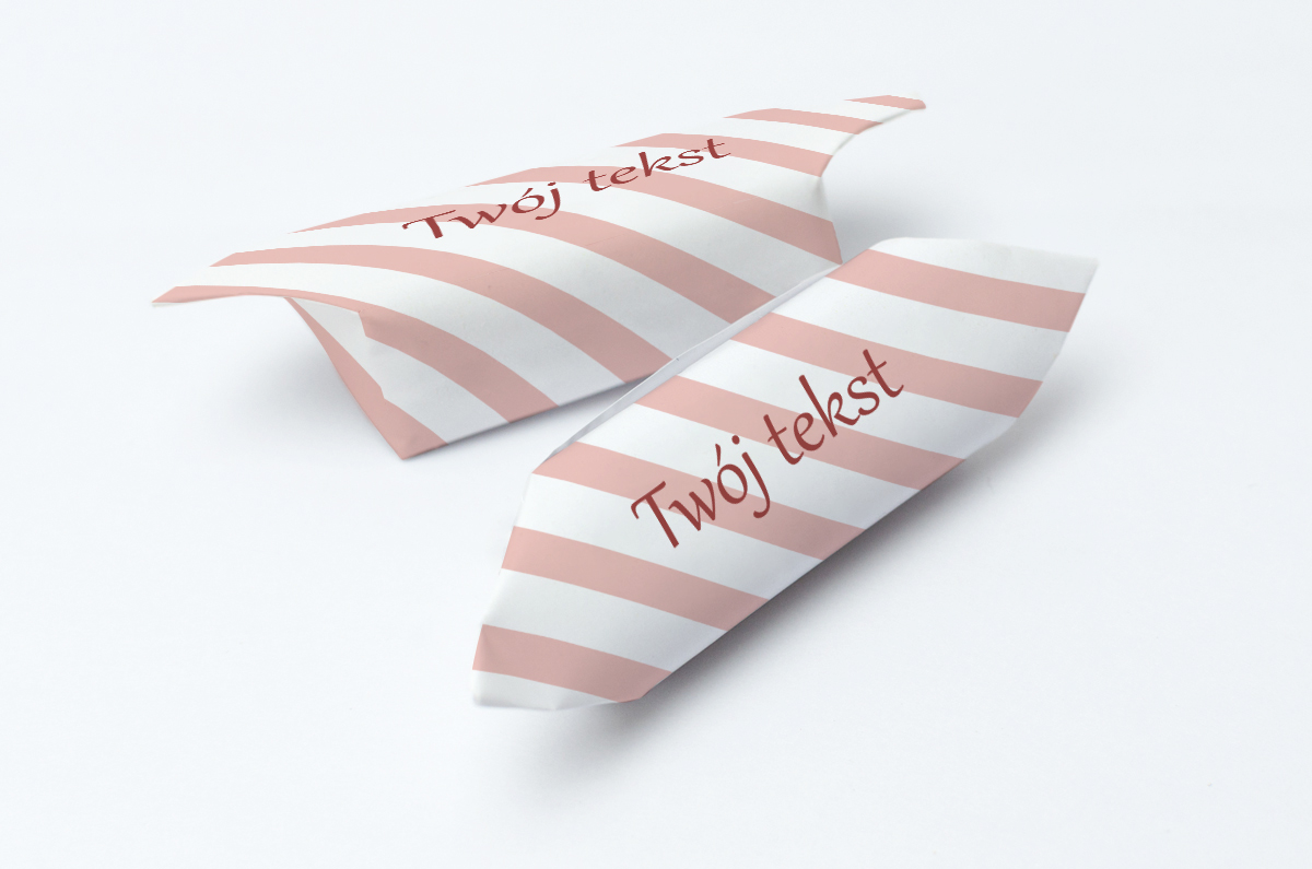 Krówki reklamowe twój tekst paski