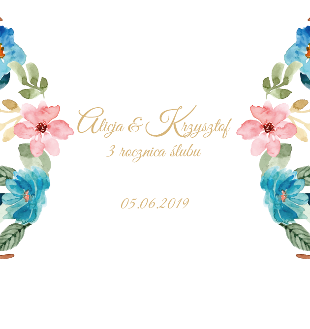 Krówki na ślub rocznica kolorowe kwiaty