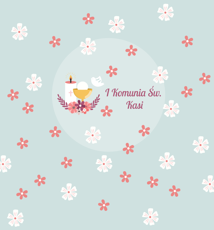 Krówki komunijne Pierwsza Komunia Święta kwiaty