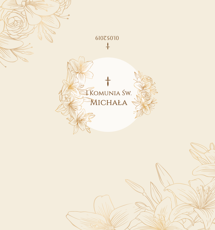 Krówki komunijne Pierwsza Komunia Święta kremowe kwiaty