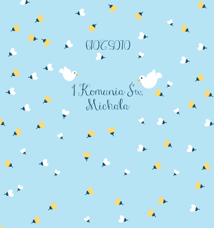 Krówki komunijne Pierwsza Komunia Święta niebieskie z gołąbkami