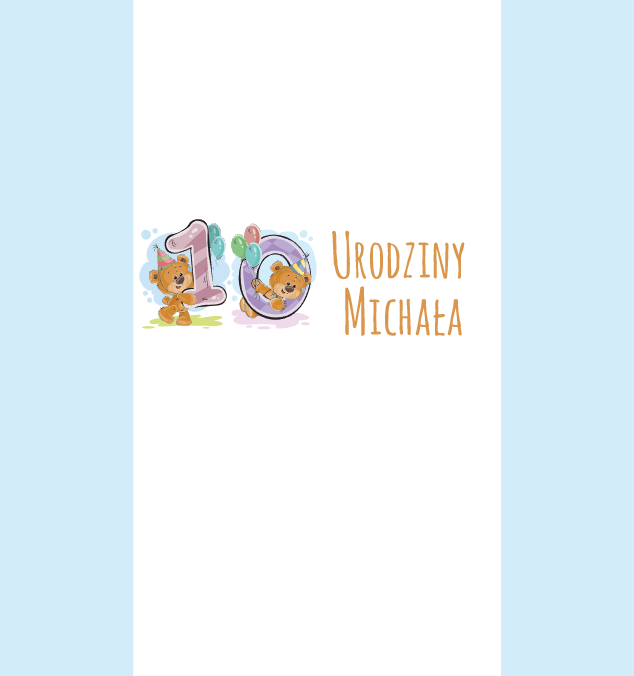 Krówki urodzinowe z misiem dziesiąte urodziny