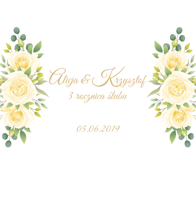 Krówki na ślub żółte kwiaty rocznica