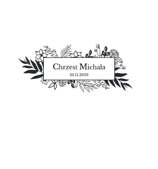 Krówki na chrzest czarne kwiaty