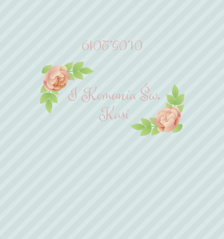 Krówki komunijne Pierwsza Komunia Święta zielone paski kwiaty