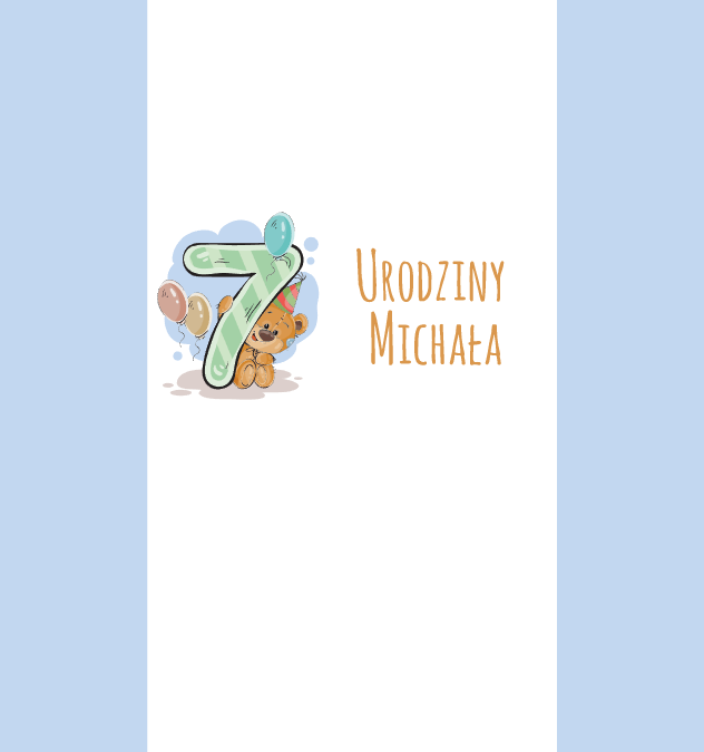 Krówki urodzinowe z misiem siódme urodziny