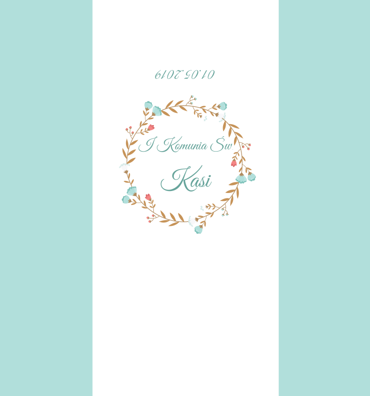 Krówki komunijne Pierwsza Komunia Święta zielono białe