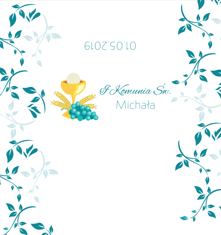 Krówki komunijne Pierwsza Komunia Święta biało zielone