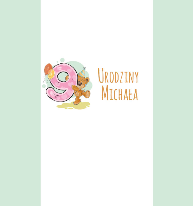 Krówki urodzinowe z misiem dziewiąte urodziny