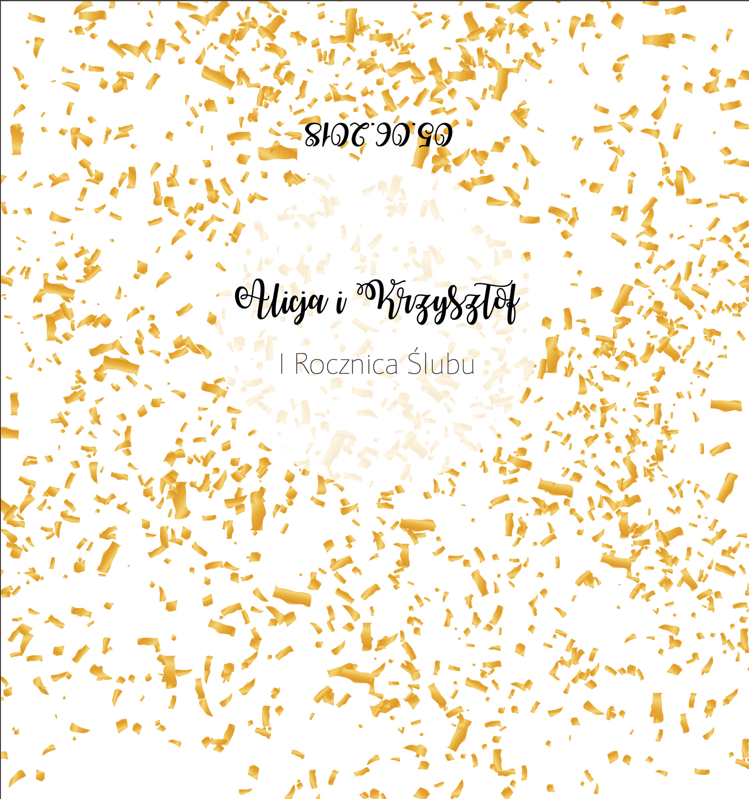 krówki na ślub złote konfetti