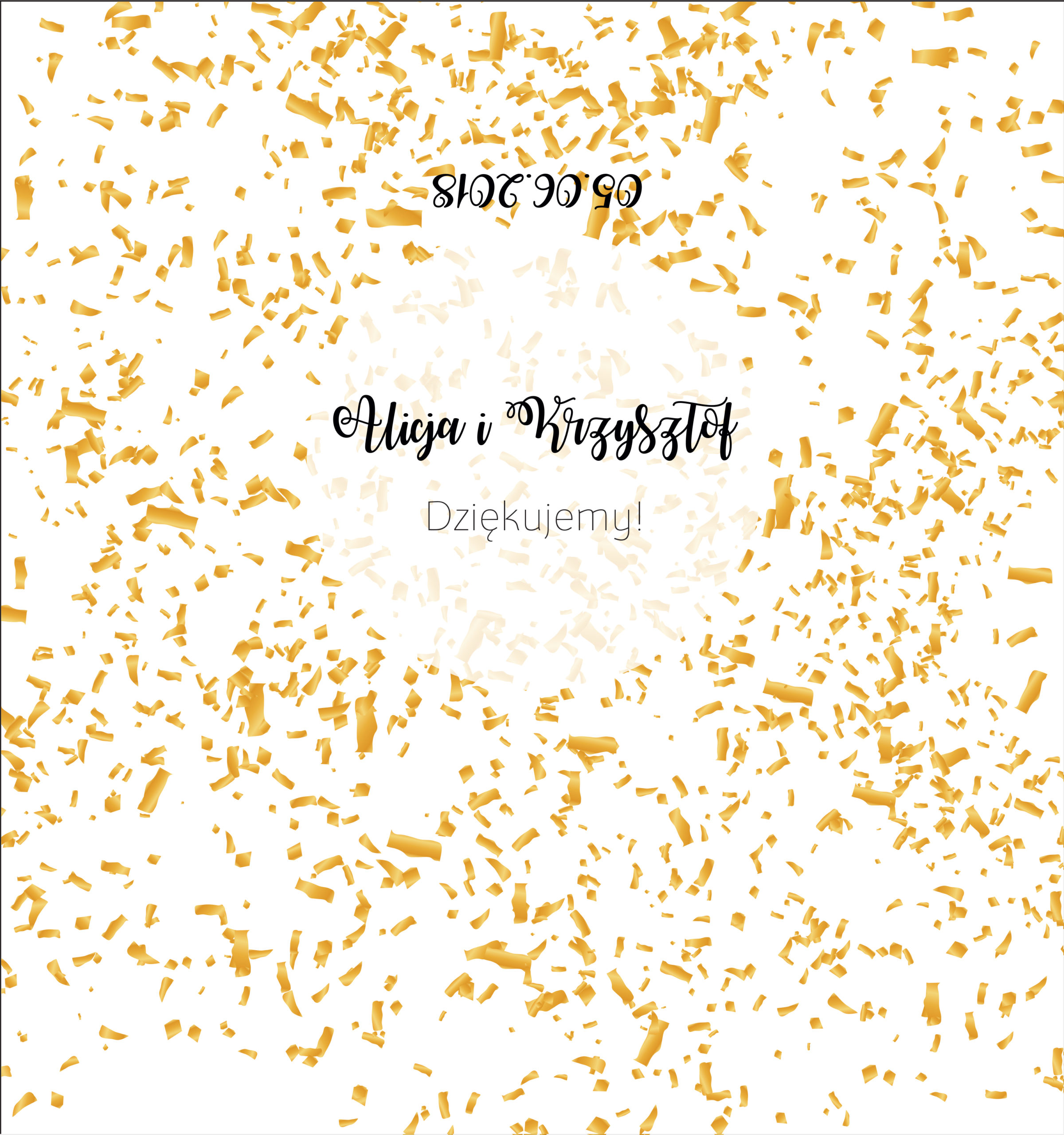 krówki na ślub złote konfetti