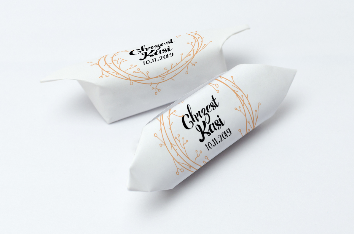 Krówki na chrzest złote gałązki