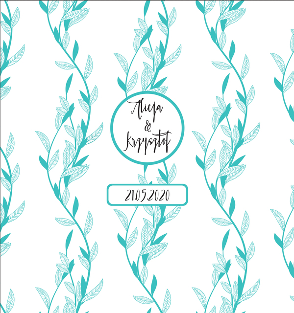 Krówki na ślub i wesele niebieskie gałązki