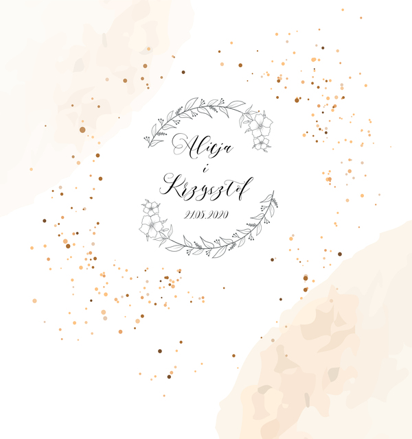 Krówki na ślub i wesele kwiaty białe złote kropki