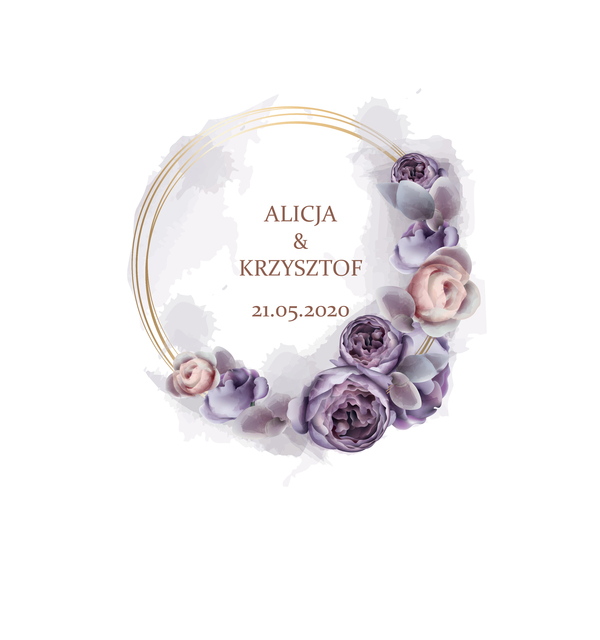 Krówki na ślub i wesele kwiaty granatowe i fioletowe