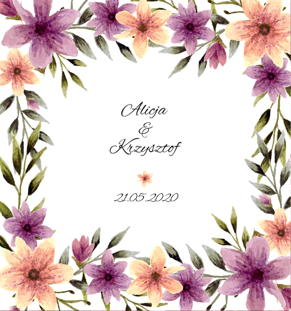 Krówki na ślub i wesele kwiaty kolorowe