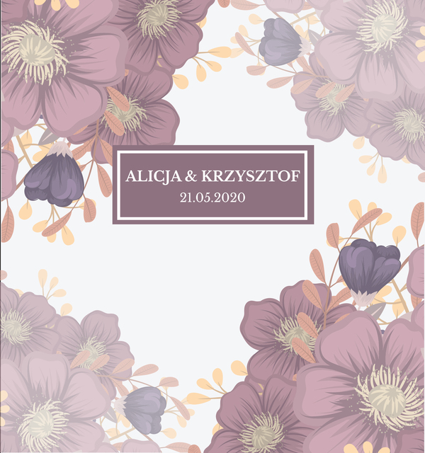 Krówki na ślub i wesele bordowe kwiaty