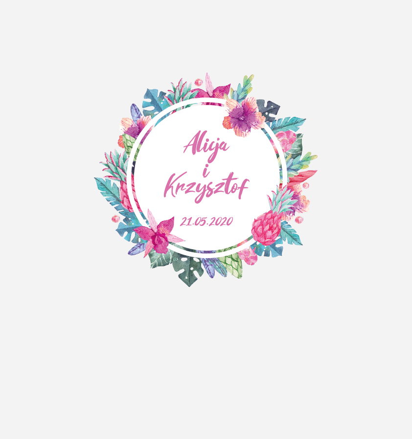 Krówki na ślub i wesele kwiaty piórka różowe