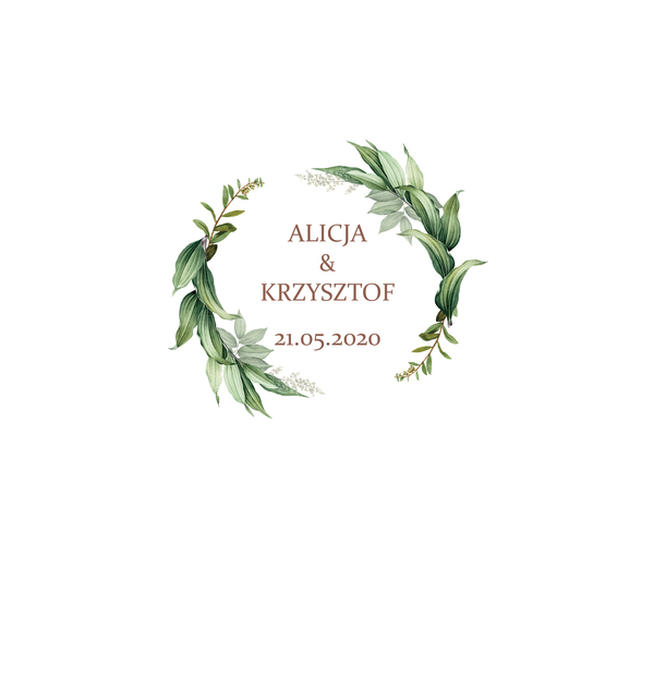 Krówki na ślub i wesele zielone liście