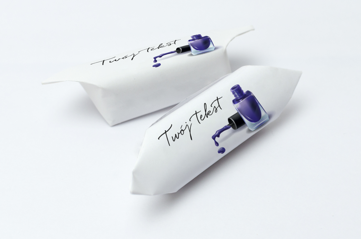 Krówki reklamowe twój tekst lakier do paznokci