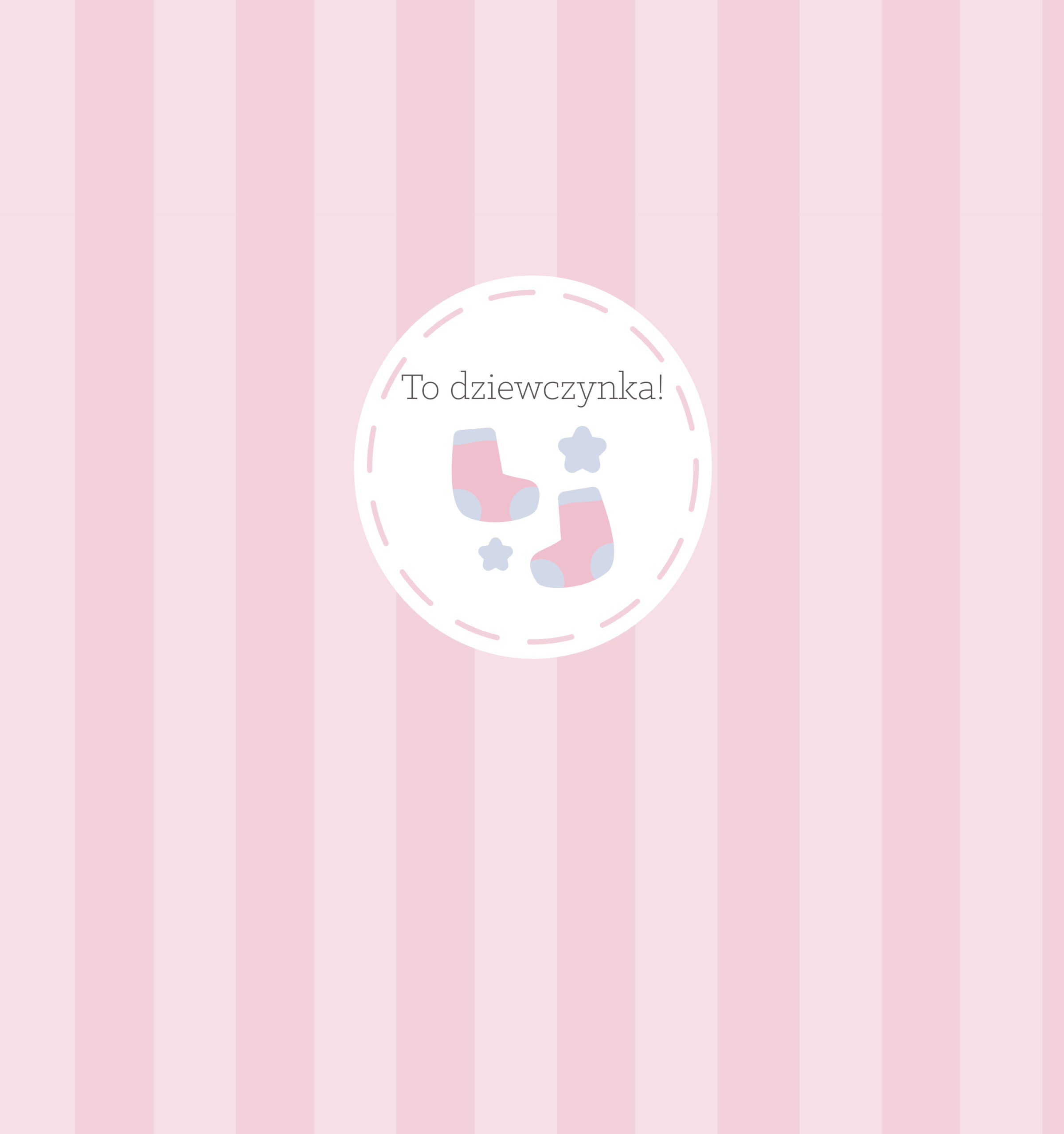 krówki baby shower dziewczynka różowe paski