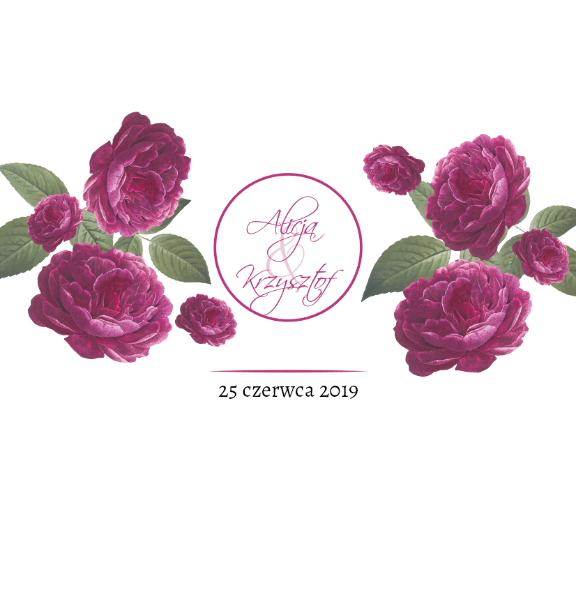 Krówki na ślub bordowe piwonie