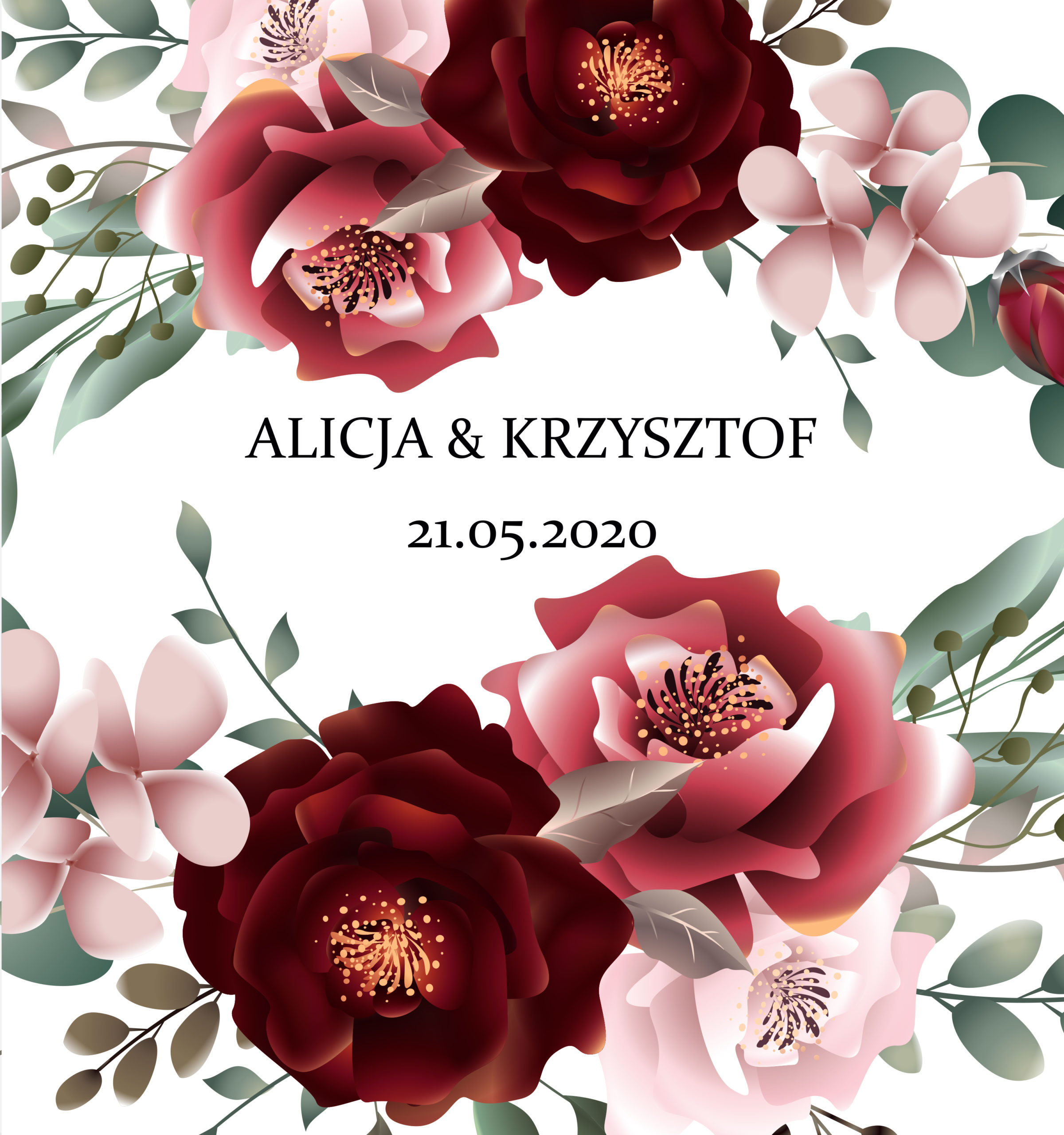 Krówki na ślub i wesele kwiaty róże