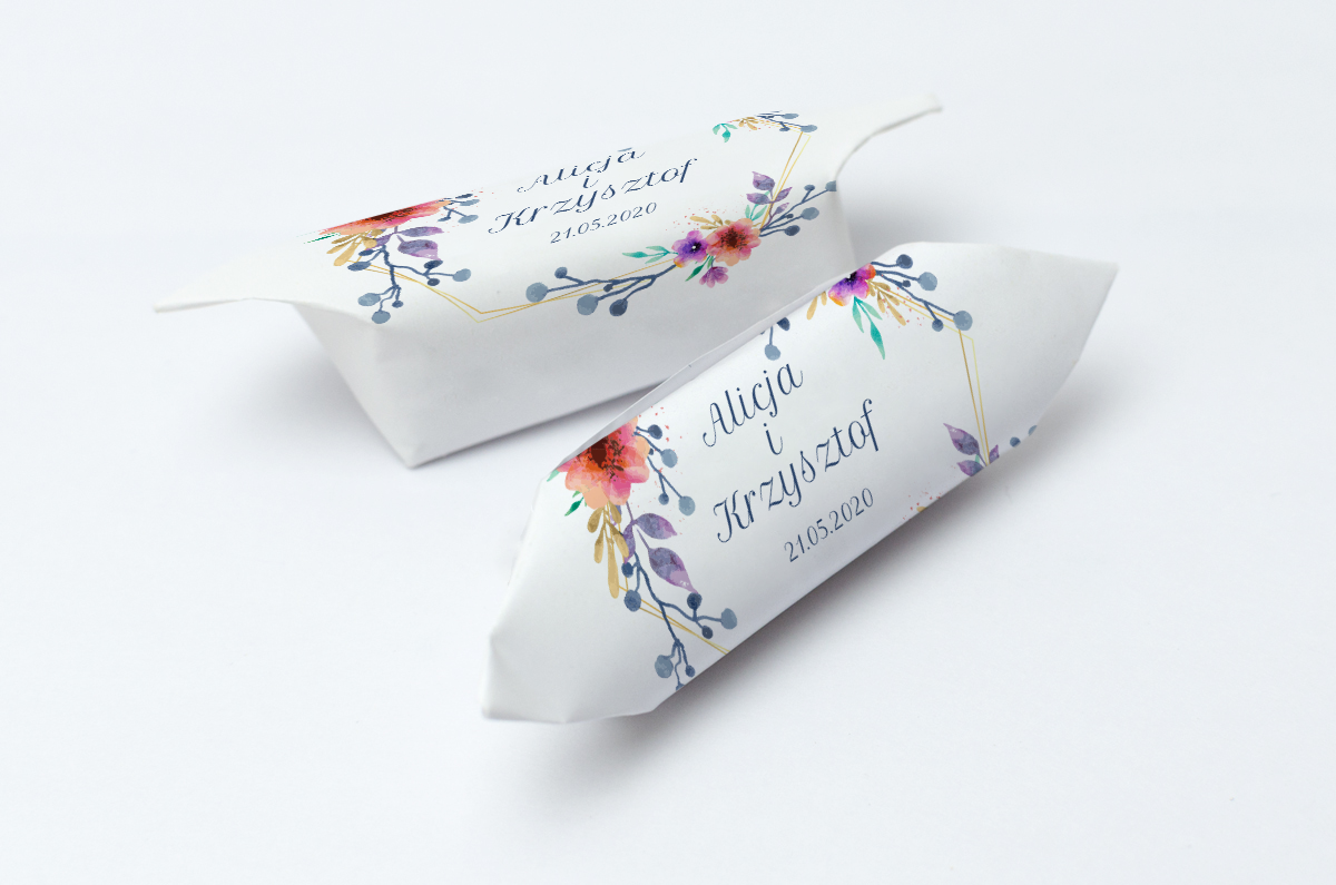 Krówki na ślub i wesele kolorowe kwiaty