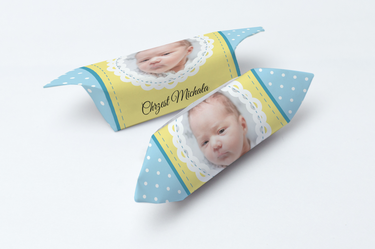 Krówki na chrzest ze zdjęciem dziecka