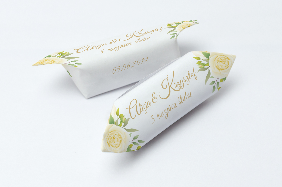 krówki weselne żółte róże