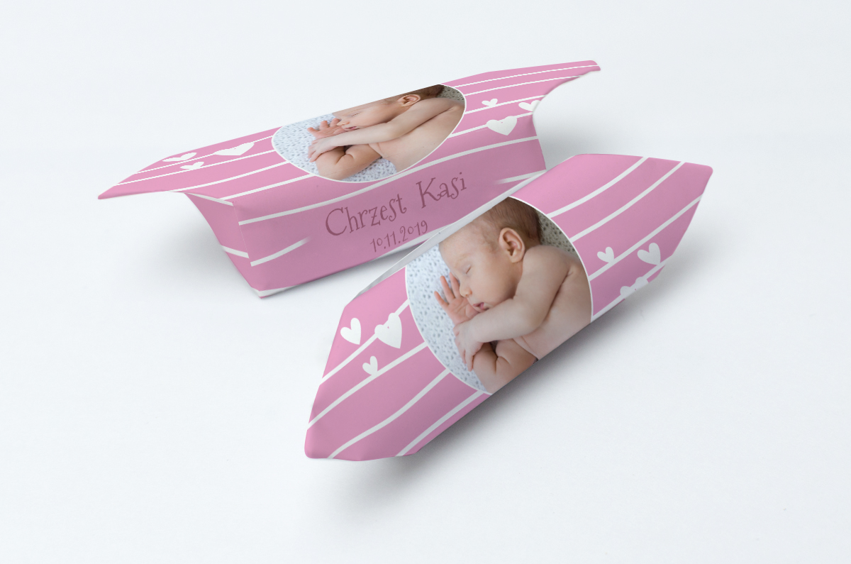Krówki na chrzest ze zdjęciem dziecka