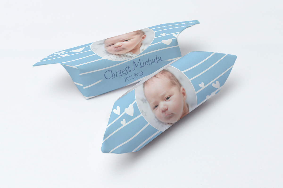 Krówki na chrzest ze zdjęciem dziecka