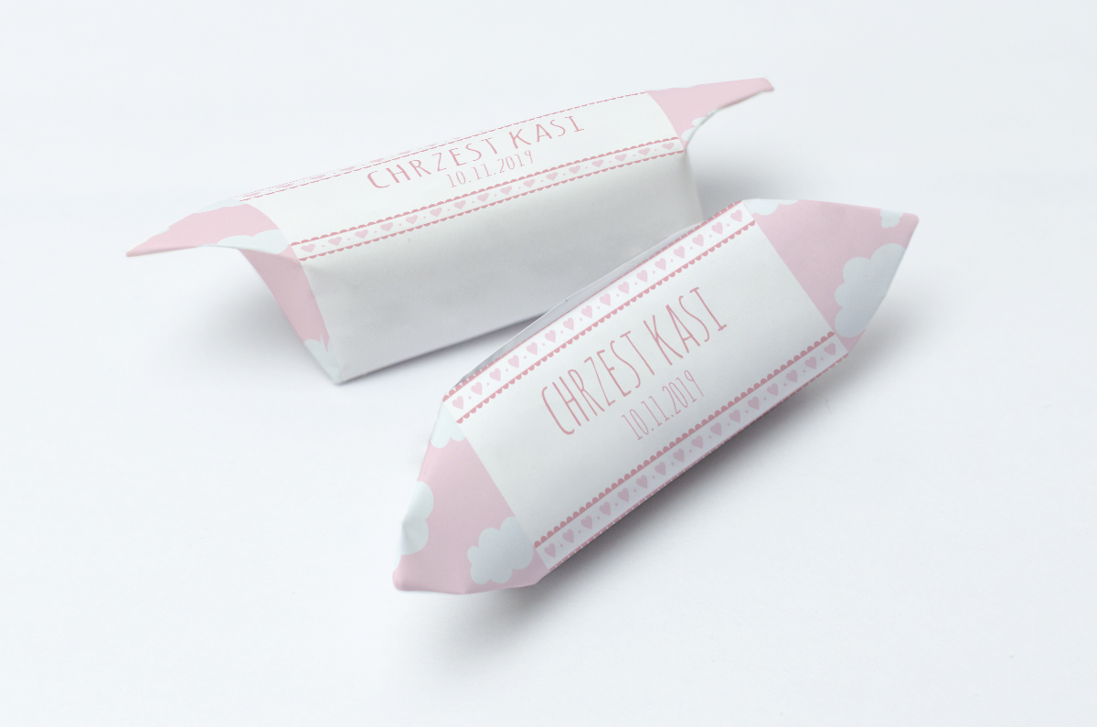 Krówki na chrzest różowa chmurka