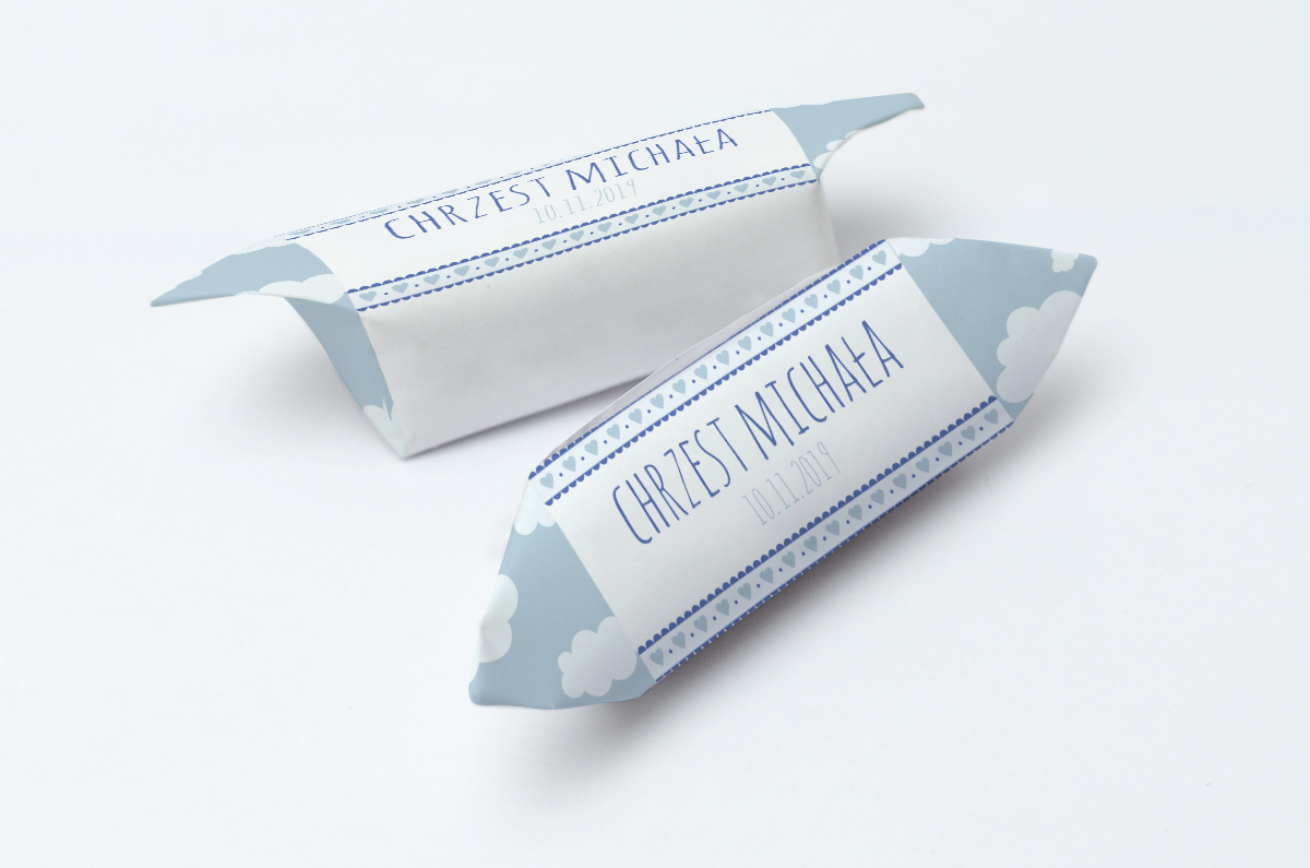 Krówki na chrzest niebieska chmurka