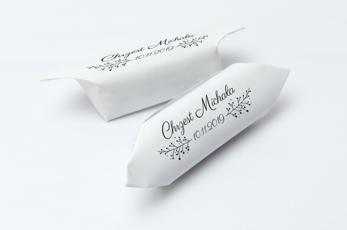 Krówki na chrzest z gałązką