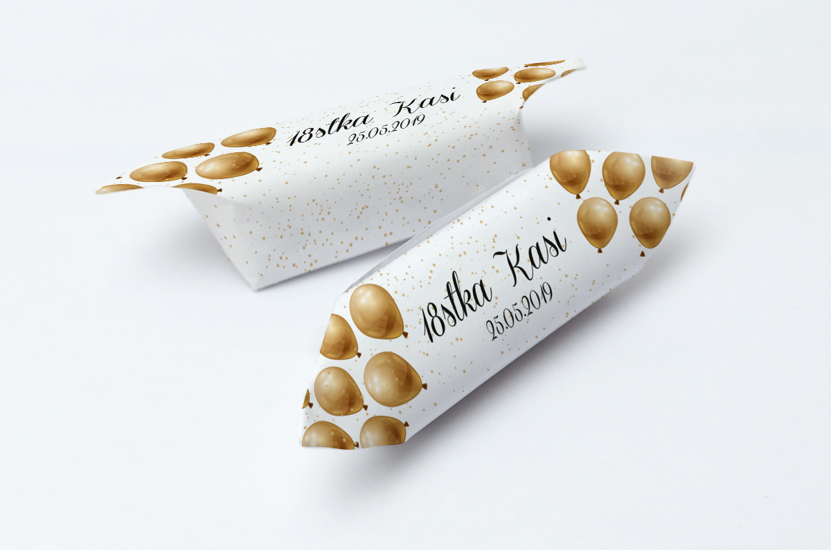 Krówki urodzinowe złote balony