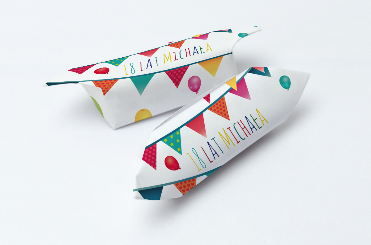 Krówki urodzinowe kolorowe wstążki