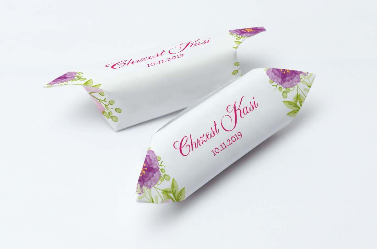 krówki na chrzest kwiaty