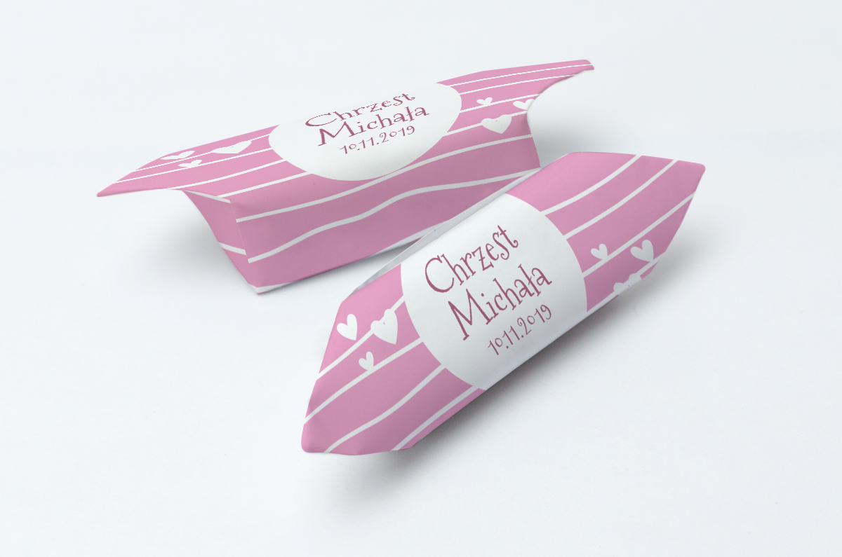 krówki na chrzest różowa