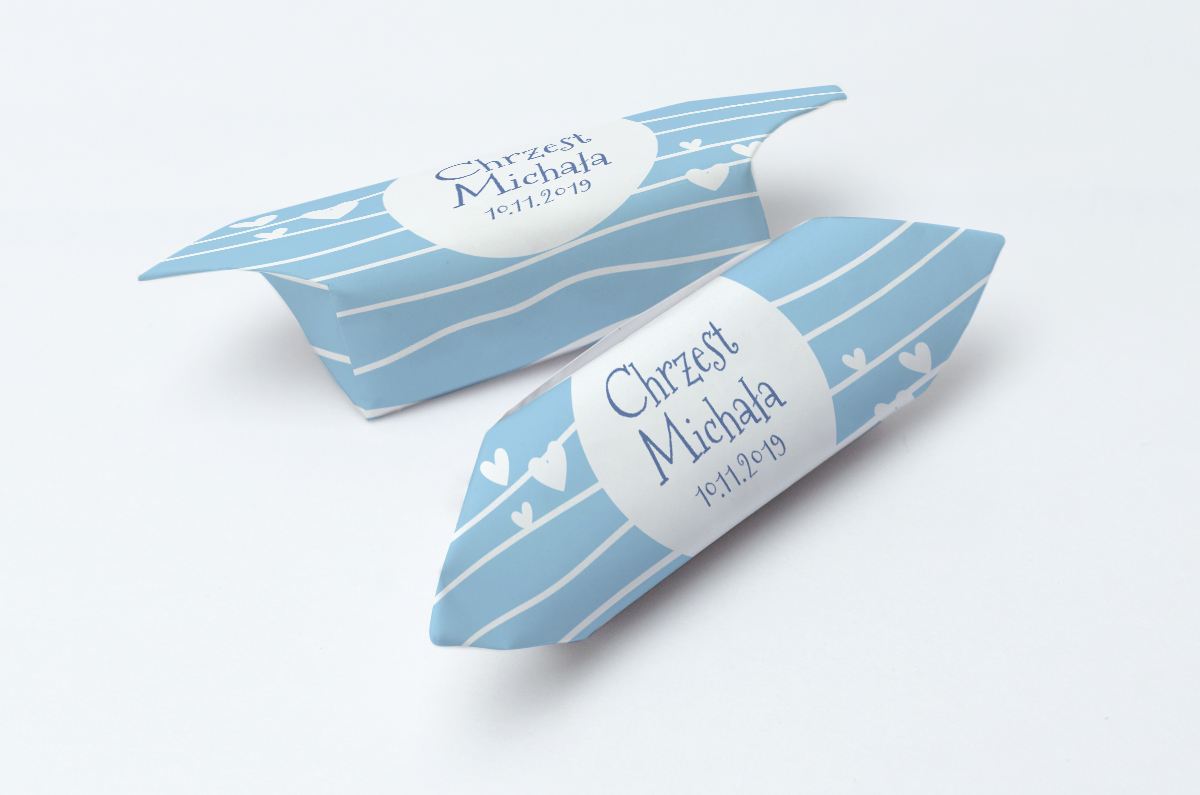 krówki na chrzest niebieska