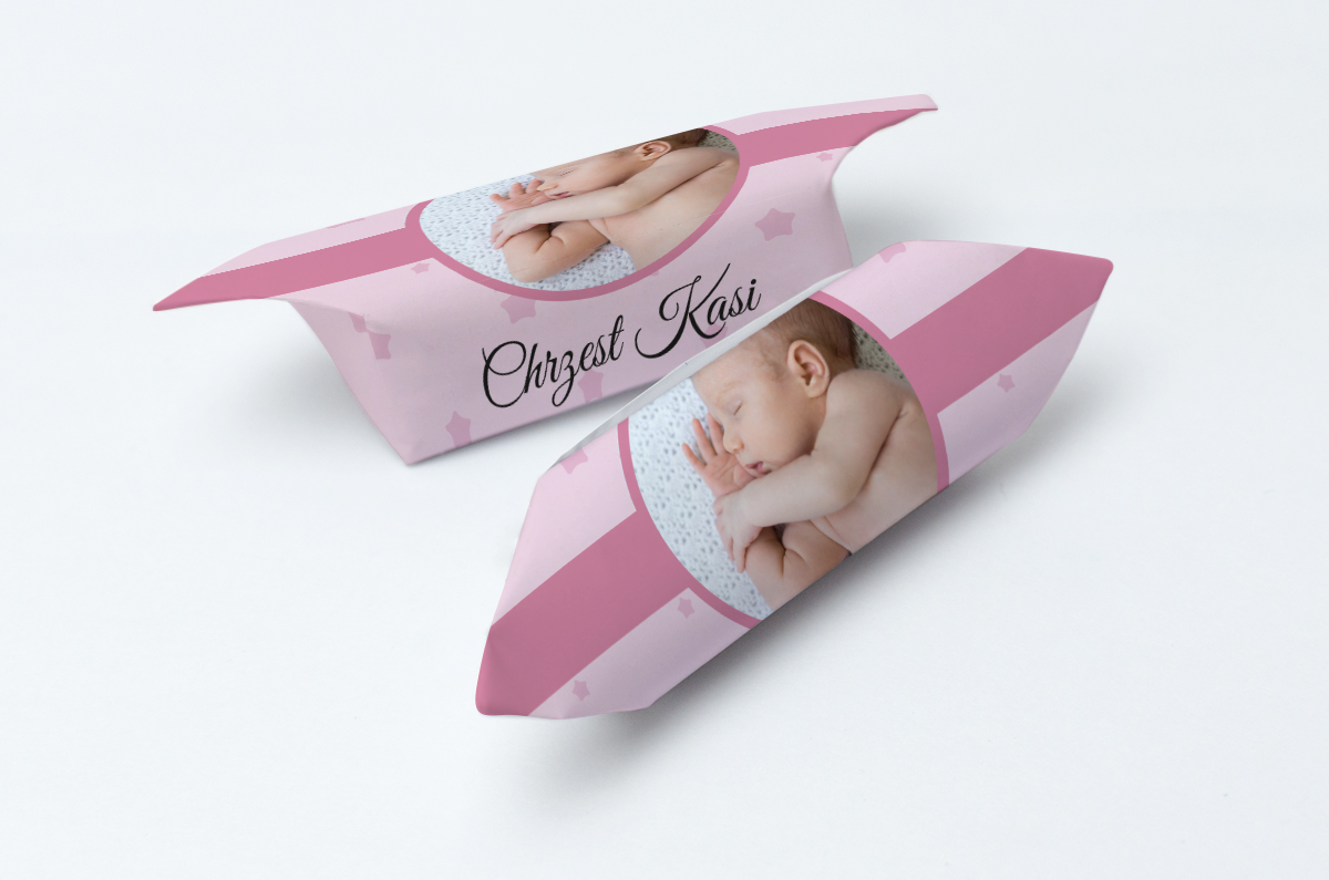 Krówki na chrzest ze zdjęciem dziecka