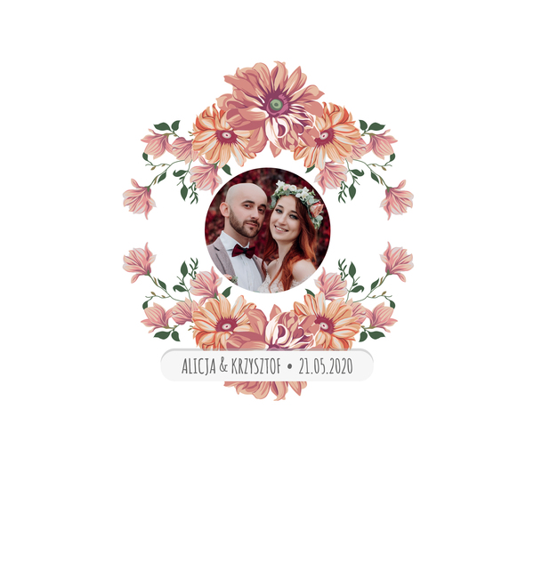 Krówki na ślub i wesele ze zdjęciem pomarańczowe kwiaty