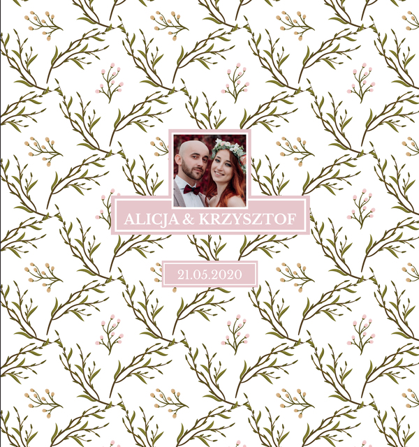 Krówki na ślub i wesele ze zdjęciem zielone liście