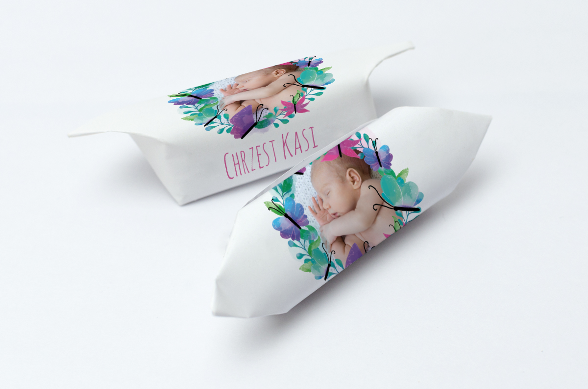Krówki na chrzest ze zdjęciem dziecka