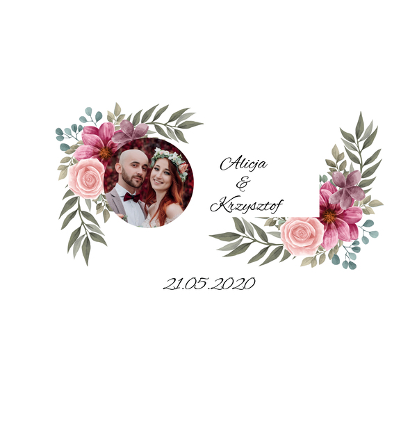 Krówki na ślub i wesele ze zdjęciem pastelowe kwiaty