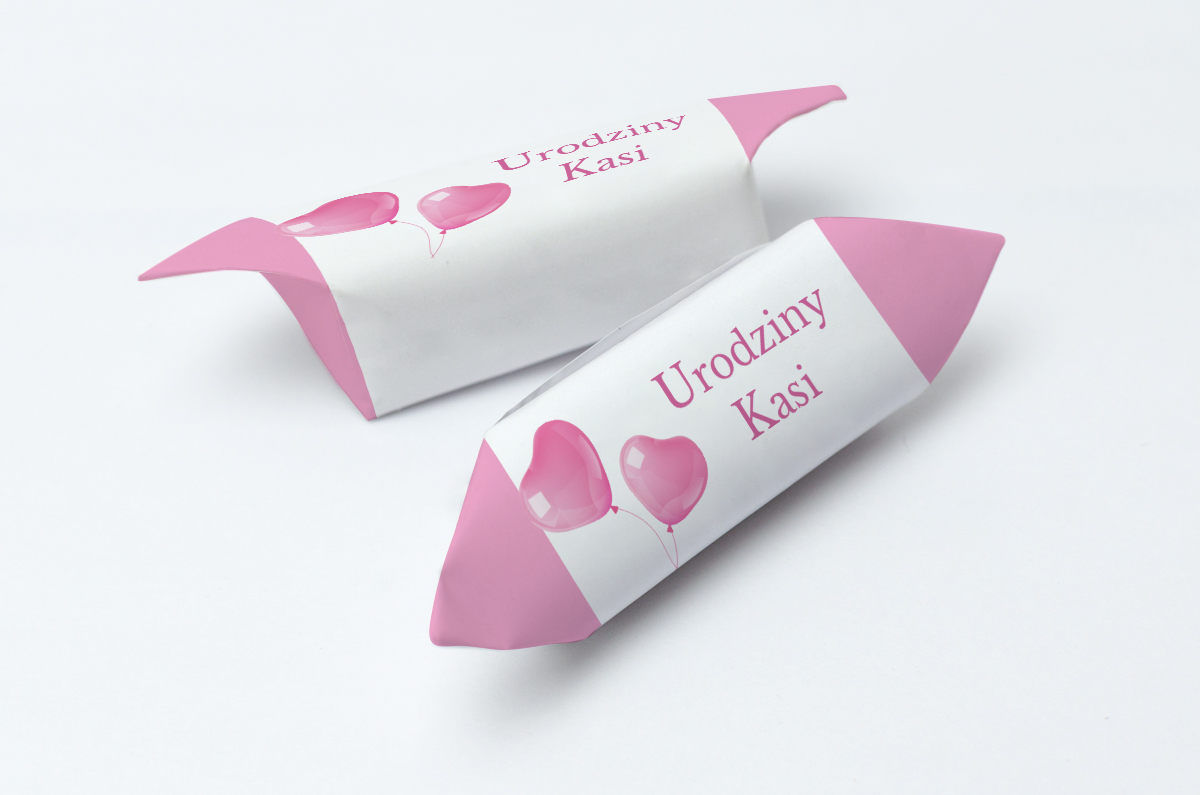 krówki na urodziny różowe balony serca