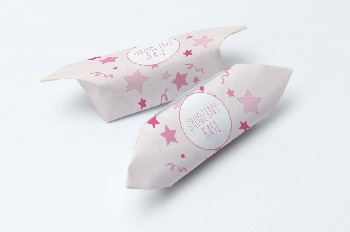 krówki na urodziny różowe gwiazdki